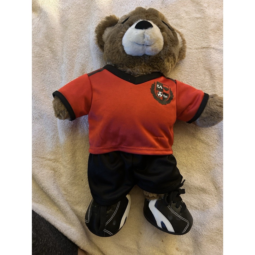 Build A Bear Soccer Bear Plush Jersey Outfit Shoes BABW Stuffed Animal - Picture 2 of 6